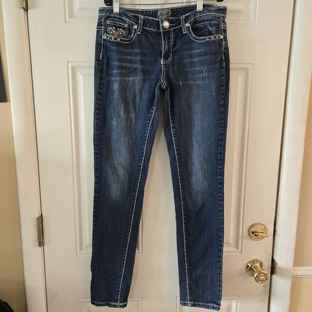 Twelve K Y2K Rhinestone Jeans Women's Size 9 Low Rise Vintage 12K Embellished